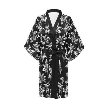 Amaryllis Pattern Print Design AL04 Women's Short Kimono