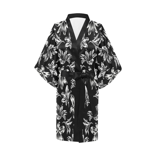 Amaryllis Pattern Print Design AL04 Women's Short Kimono