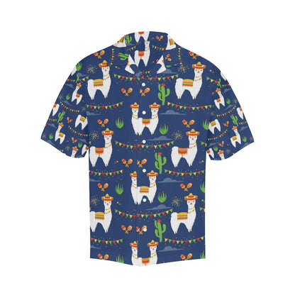 Llama Cactus Pattern Print Design 05 Men's Hawaiian Shirt