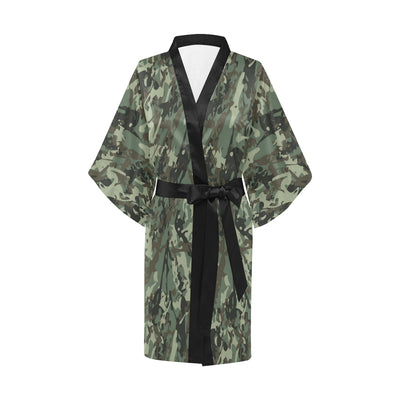 Camouflage Pattern Print Design 06 Women's Short Kimono