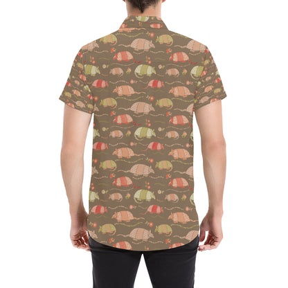 Armadillo Pattern Print Design 04 Men's Short Sleeve Button Up Shirt
