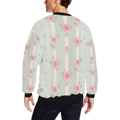 Rose Pattern Print Design RO016 Men Long Sleeve Sweatshirt