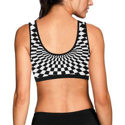 Checkered Flag Optical illusion Sports Bra
