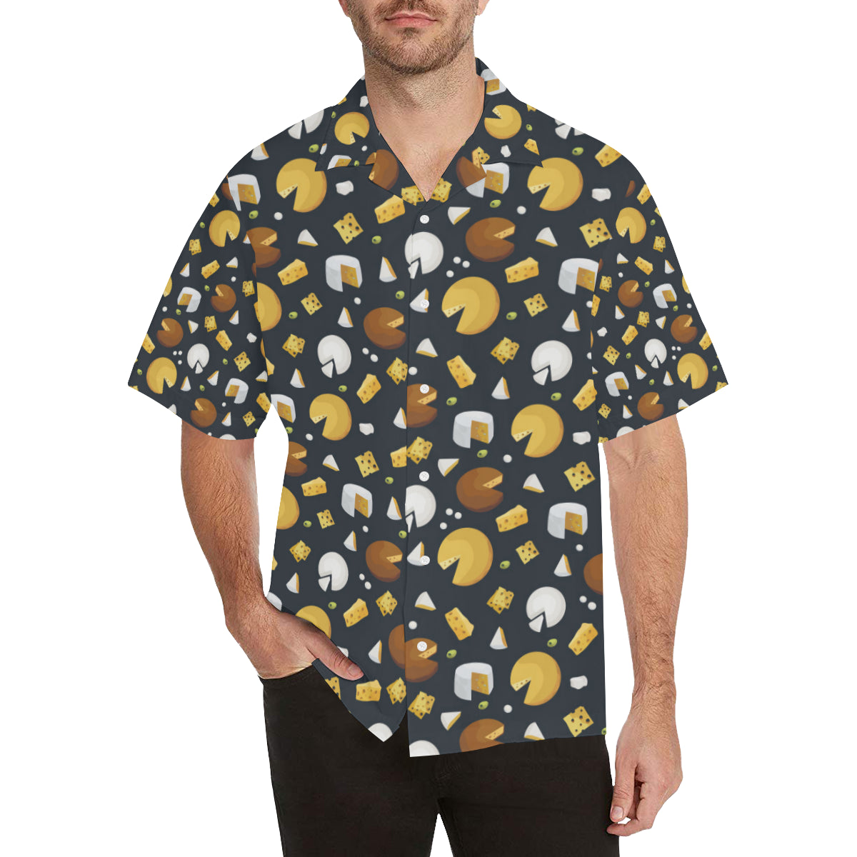 Cheese Pattern Print Design 03 Men's Hawaiian Shirt