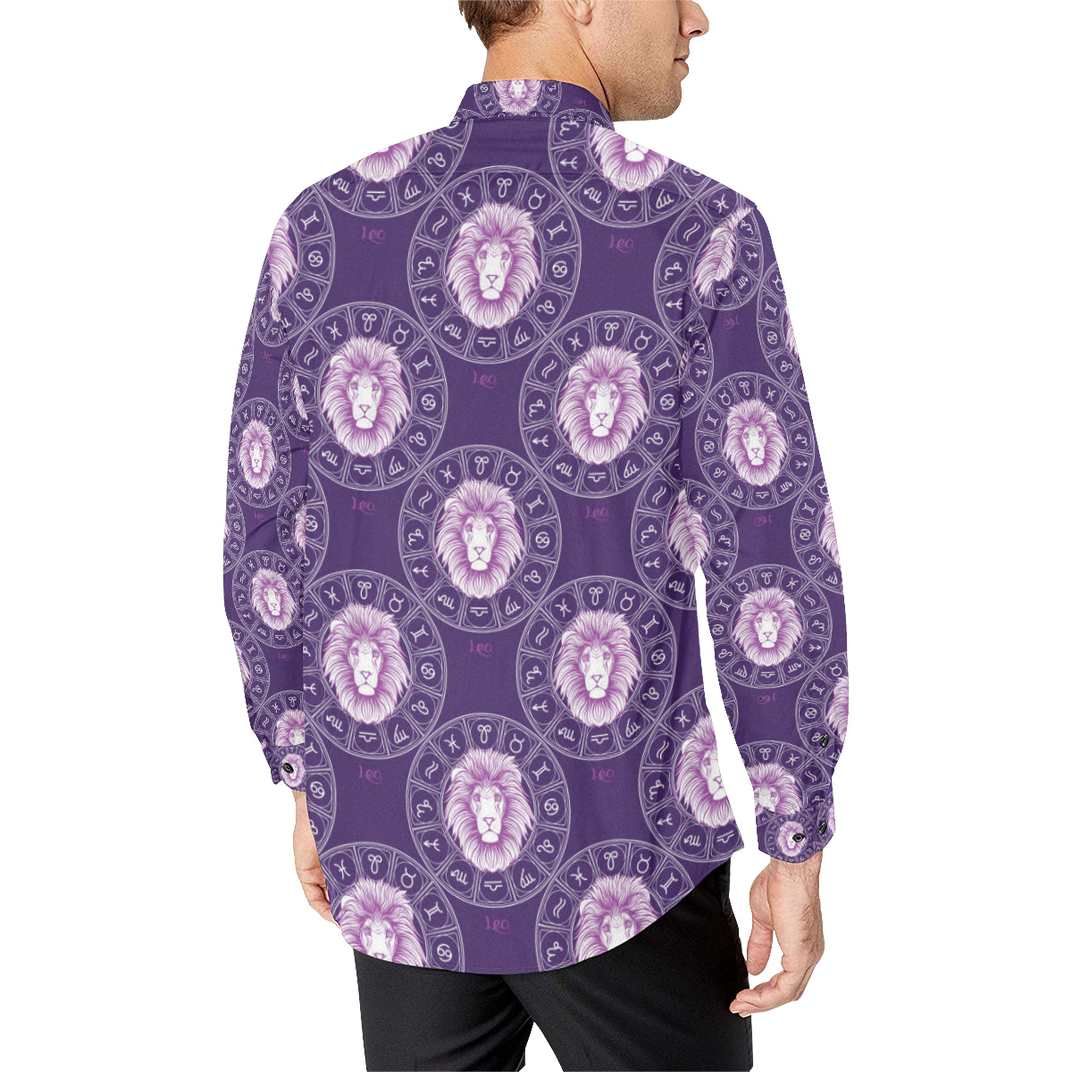 Leo Pattern Print Design 04 Men's Long Sleeve Shirt