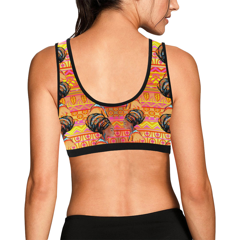 African Girl Aztec Sports Bra