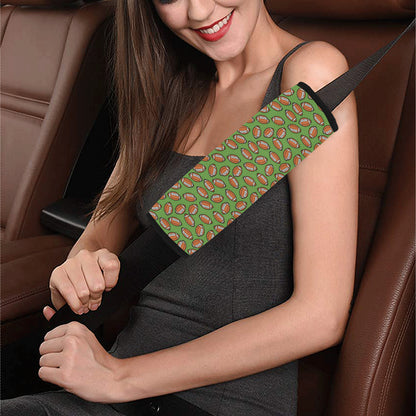 American Football on Green Design Car Seat Belt Cover