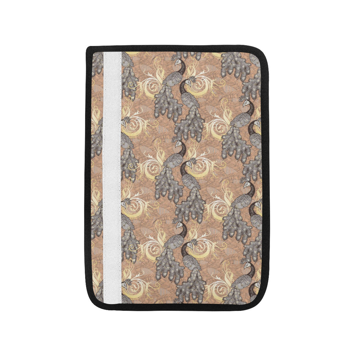 Peacock Pattern Print Design A05 Car Seat Belt Cover