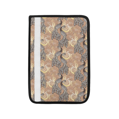 Peacock Pattern Print Design A05 Car Seat Belt Cover