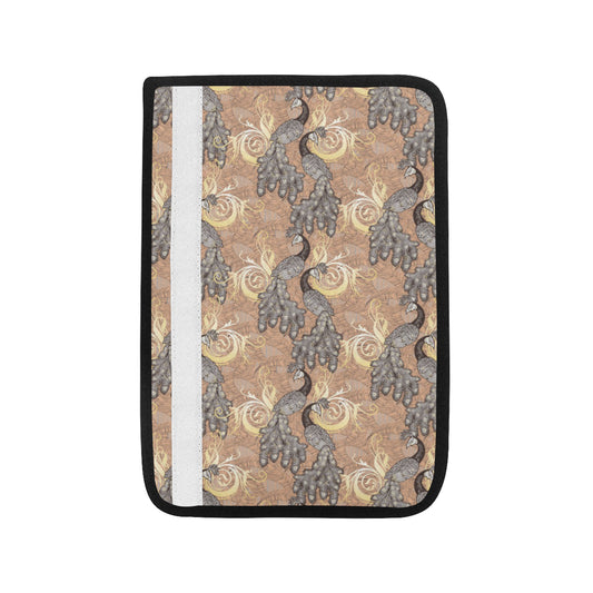 Peacock Pattern Print Design A05 Car Seat Belt Cover