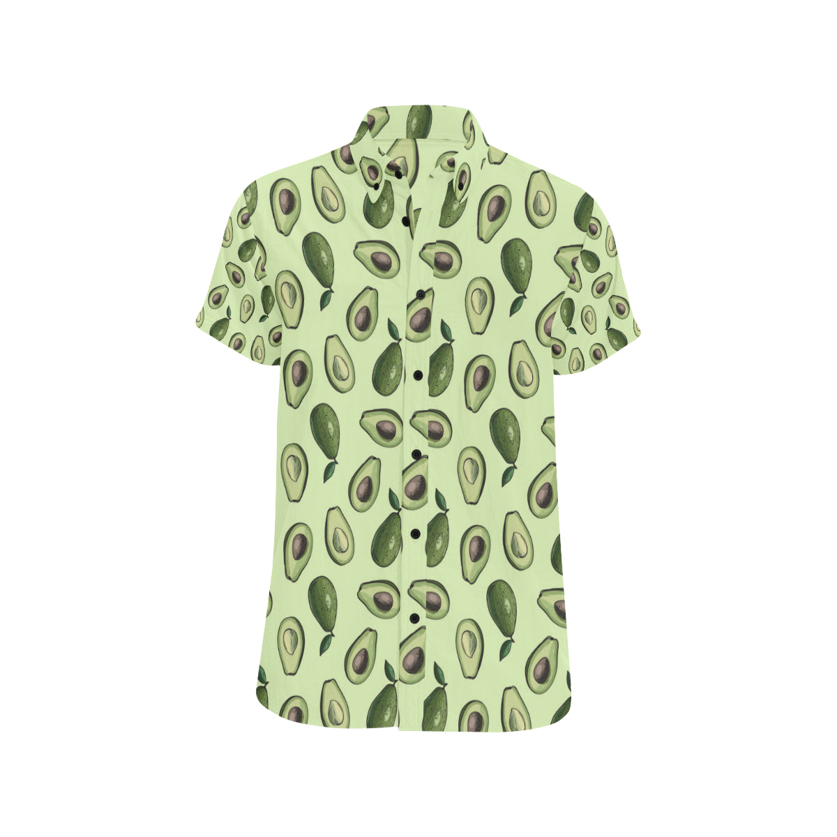 Avocado Pattern Print Design 02 Men's Short Sleeve Button Up Shirt