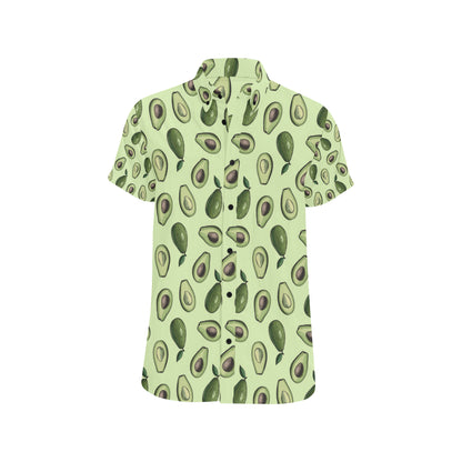 Avocado Pattern Print Design 02 Men's Short Sleeve Button Up Shirt