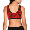 Leopard Red Skin Print Sports Bra