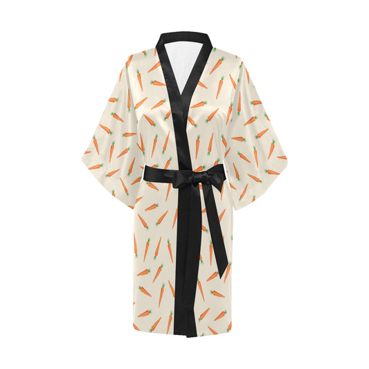 Carrot Pattern Print Design 07 Women's Short Kimono