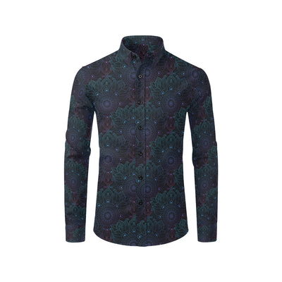 Boho Floral Mandala Men's Long Sleeve Shirt