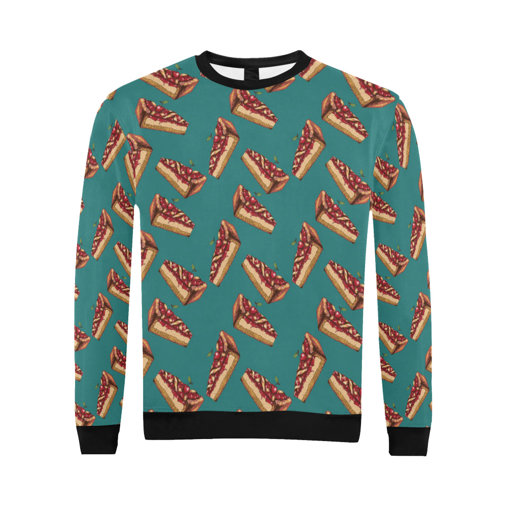 Cheesecake Cherry Pattern Print Design CK03 Men Long Sleeve Sweatshirt