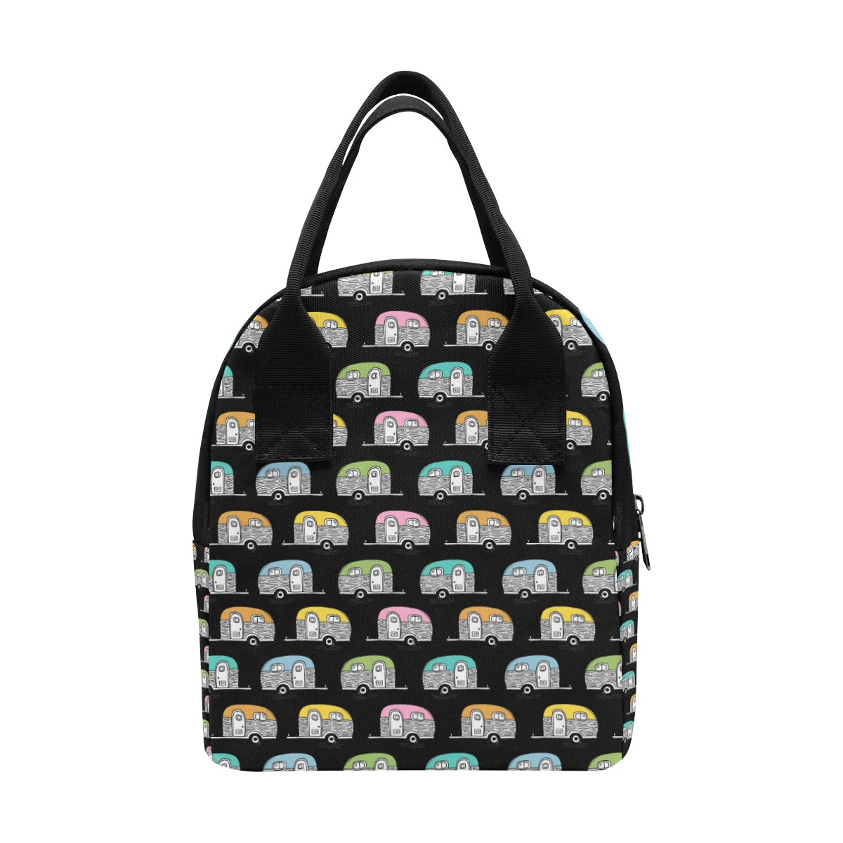 Camper Pattern Camping Themed No 2 Print Insulated Lunch Bag