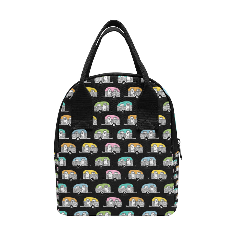Camper Pattern Camping Themed No 2 Print Insulated Lunch Bag