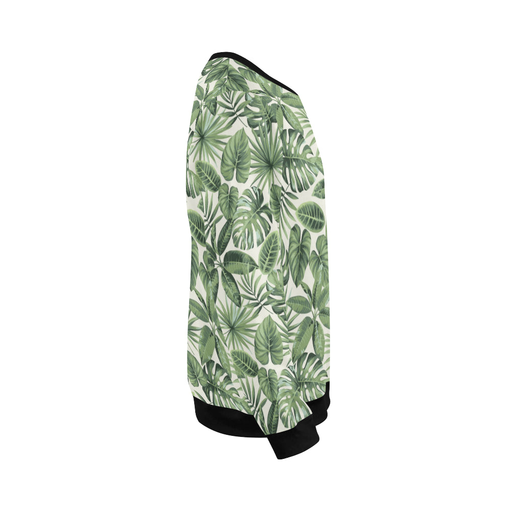 Palm Leaves Pattern Print Design PL014 Men Long Sleeve Sweatshirt