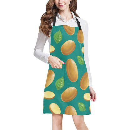 Potato Pattern Print Design A04 Apron with Pocket