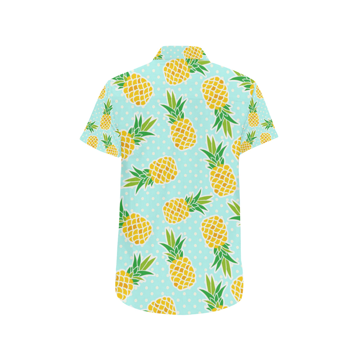 Pineapple Pattern Print Design PP01 Men's Short Sleeve Button Up Shirt