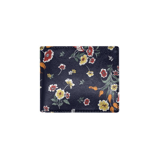 Summer Floral Pattern Print Design SF01 Men's ID Card Wallet
