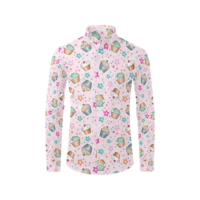 Cupcake Pattern Print Design CP03 Men's Long Sleeve Shirt