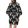 Moose Pattern Print Design 02 Women's Short Kimono