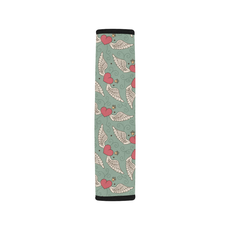 Angel Wings Heart Design Themed Print Car Seat Belt Cover