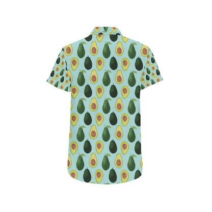 Avocado Pattern Print Design 04 Men's Short Sleeve Button Up Shirt
