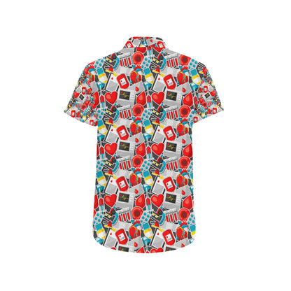 Phlebotomist Medical Themed Men's Short Sleeve Button Up Shirt