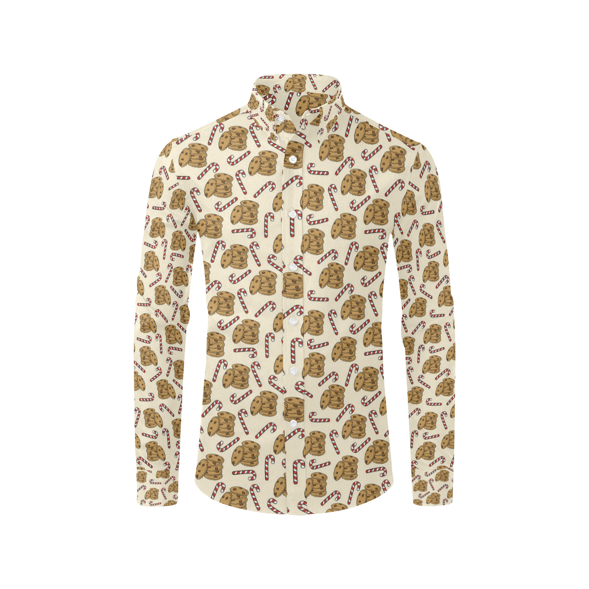 Cookie Pattern Print Design 04 Men's Long Sleeve Shirt