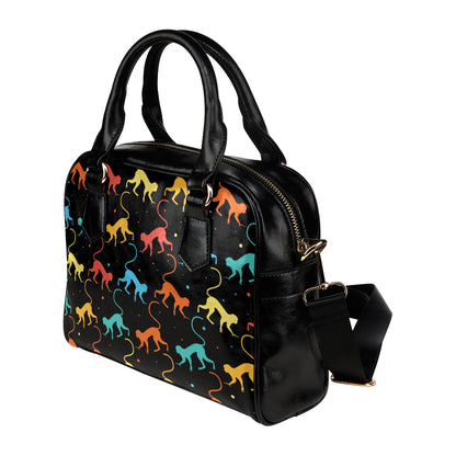 Monkey Pattern Print Design 01 Shoulder Handbag