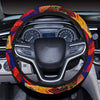 Lily Pattern Print Design LY014 Steering Wheel Cover with Elastic Edge