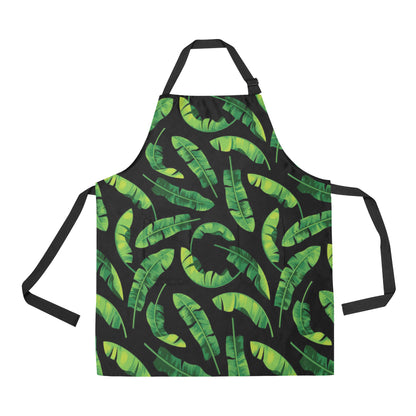 Banana Leaf Pattern Print Design BL02 Apron with Pocket