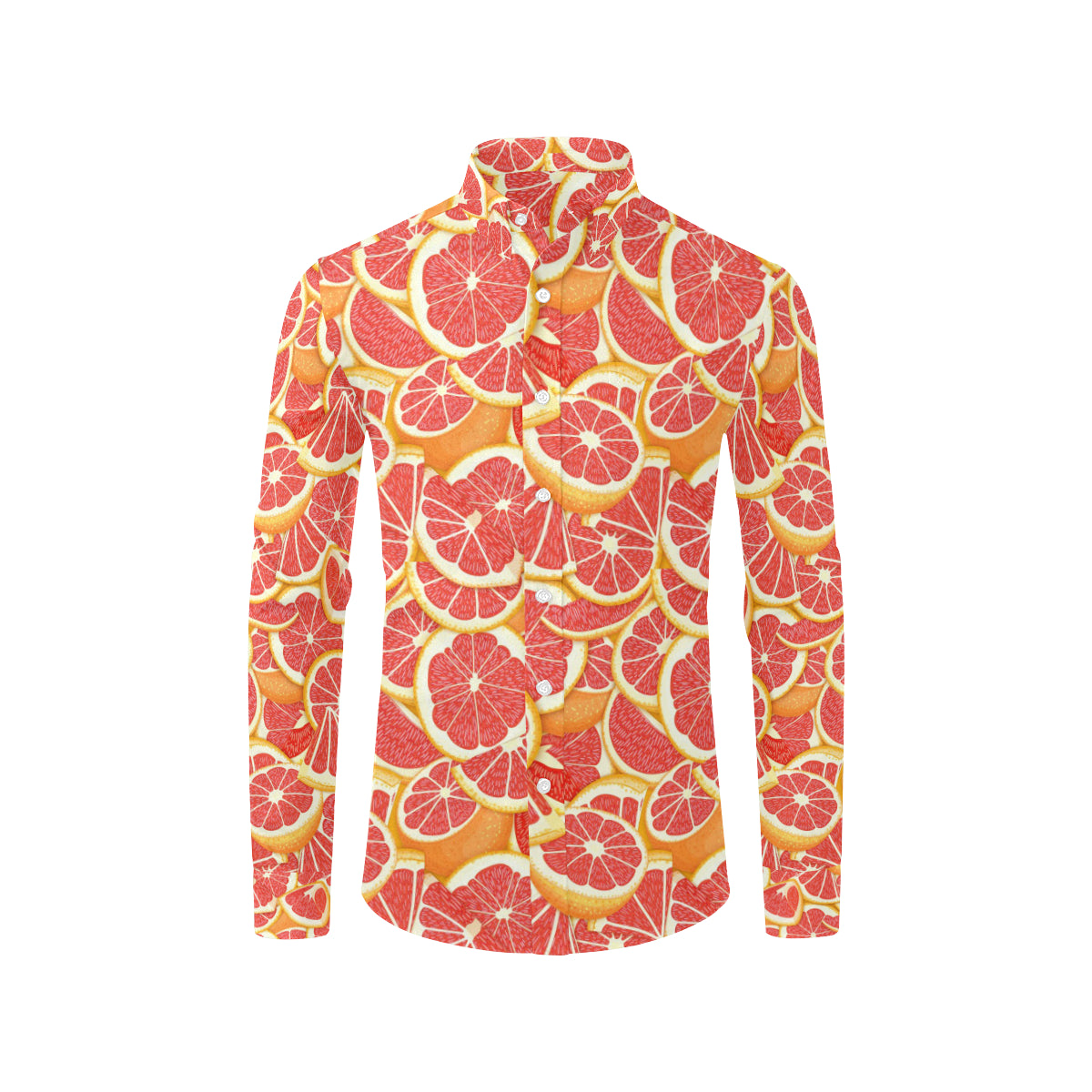 Grapefruit Pattern Print Design GF02 Men's Long Sleeve Shirt