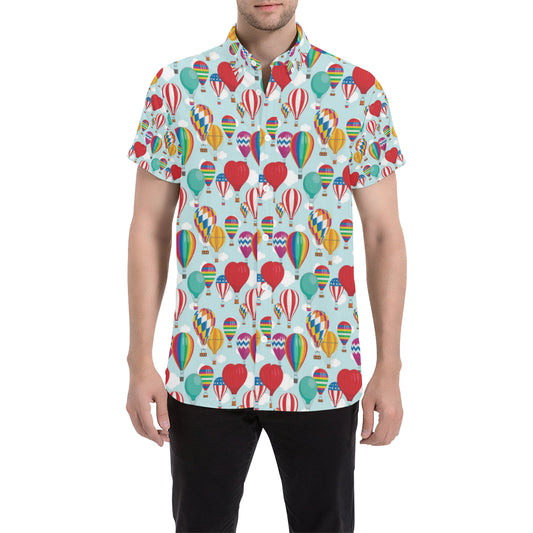 Ballon Pattern Print Design 07 Men's Short Sleeve Button Up Shirt