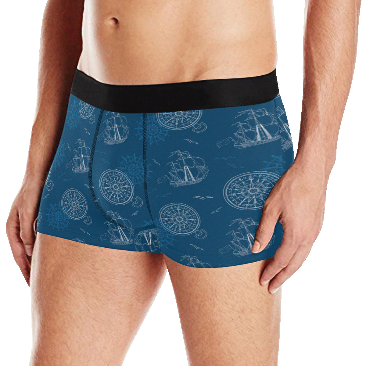 Nautical Pattern Print Design A04 Men's Boxer Briefs
