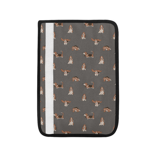Basset Hound Pattern Print Design 03 Car Seat Belt Cover