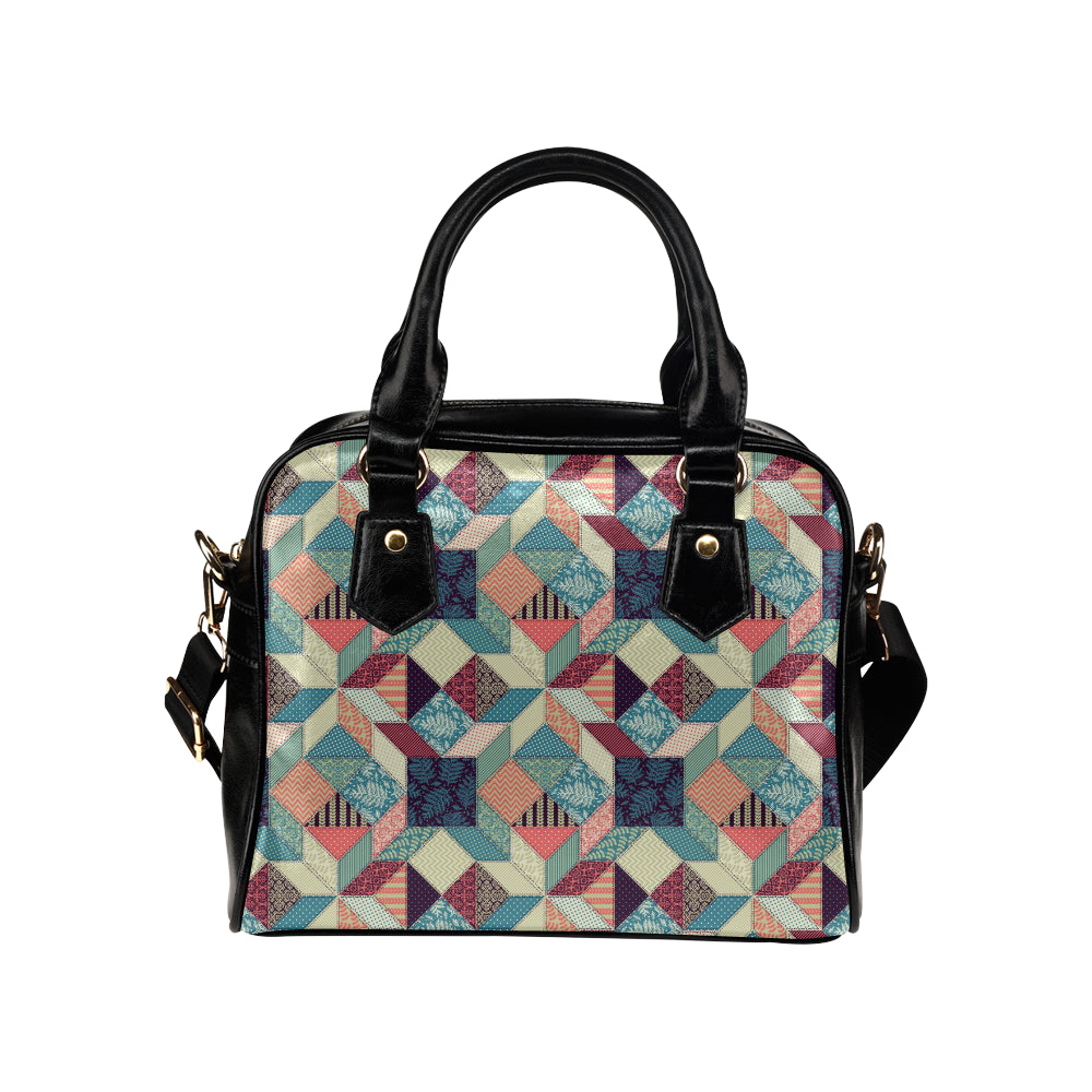 Patchwork Pattern Print Design 02 Shoulder Handbag