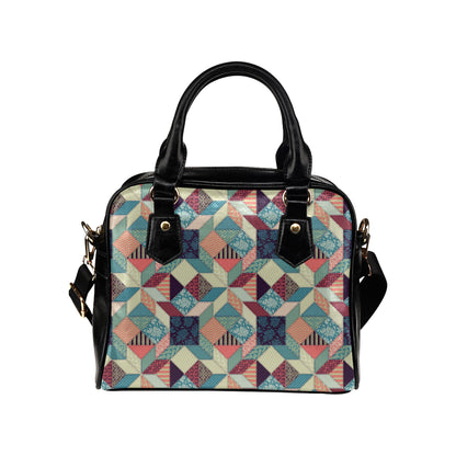 Patchwork Pattern Print Design 02 Shoulder Handbag