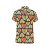 Heart Boho Pattern Print Design HE04 Men's Short Sleeve Button Up Shirt