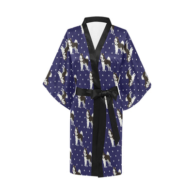 Alaskan Malamute Pattern Print Design 04 Women's Short Kimono