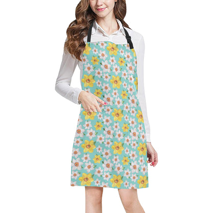 Daffodils Pattern Print Design 02 Apron with Pocket