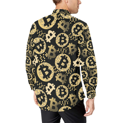 Bitcoin Pattern Print Design DO06 Men's Long Sleeve Shirt