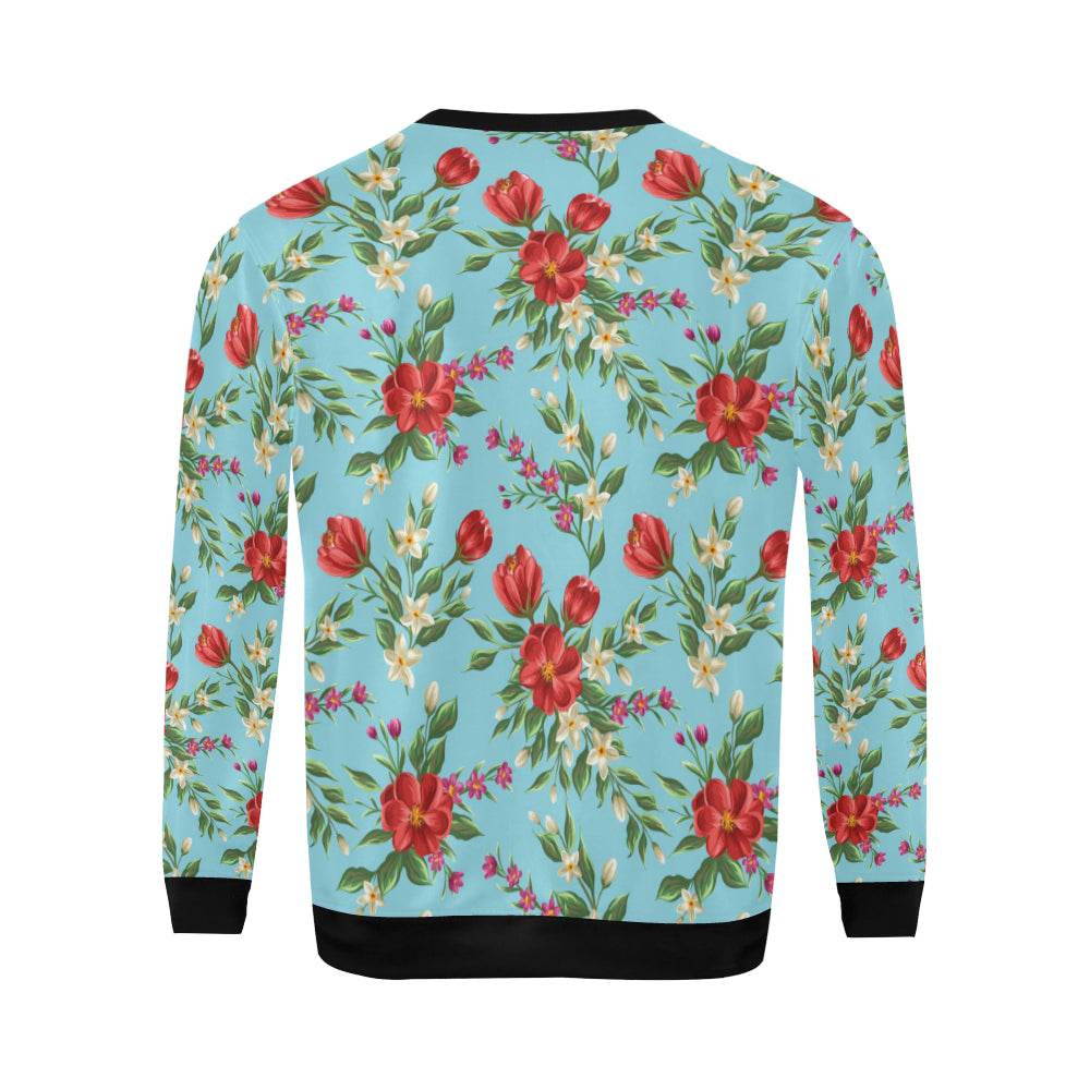 Summer Floral Pattern Print Design SF011 Men Long Sleeve Sweatshirt