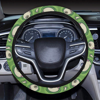 Zombie Eyes Design Pattern Print Steering Wheel Cover with Elastic Edge