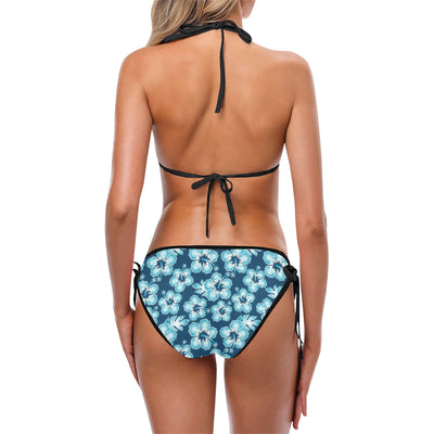 Blue Hibiscus Pattern Print Design HB011 Bikini