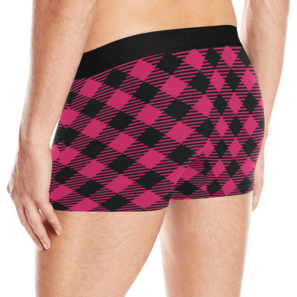 Buffalo check Pink Pattern Print Design 01 Men's Boxer Briefs