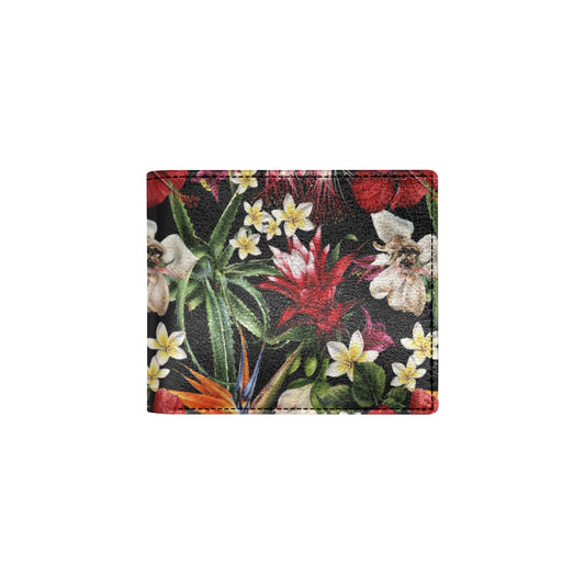 Summer Floral Pattern Print Design SF03 Men's ID Card Wallet